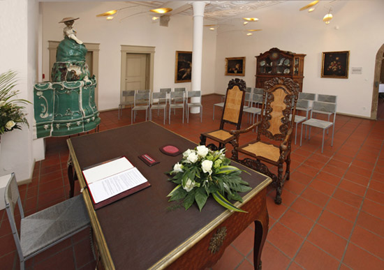 Trauungsraum in der Moritzburg